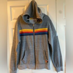 Aviator nation, XXL zip up hoodie, dark gray.